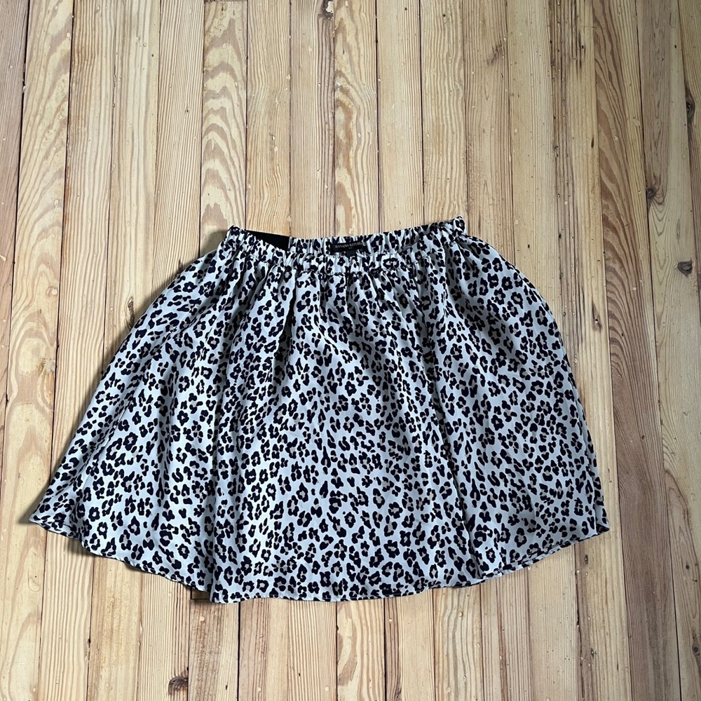 NWT Banana Republic Leopard Print Elastic Flowy Waist A-Line‎ Skirt Size S